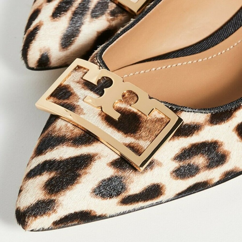 TORY BURCH  GIGI LEOPARD POINTED BALLET FLATS - Picture 3 of 16